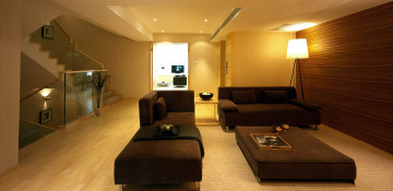 Картинка интерьер другое диваны стол лесница