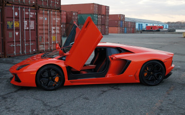 Картинка автомобили lamborghini aventador lp700-4 orange ламборгини