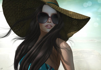 Картинка 3д+графика people+ люди очки шляпа