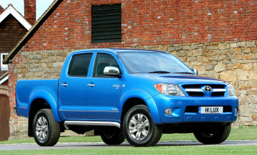 Картинка автомобили toyota double hilux синий uk-spec cab
