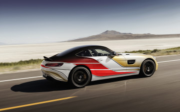 Картинка автомобили mercedes+trucks amg mercedes автообои car движение скорость пейзаж небо гора gt дорога