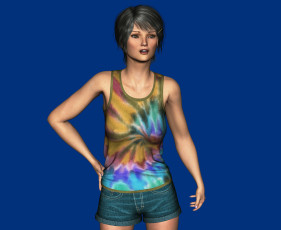 Картинка 3д+графика люди+ people взгляд девушка фон