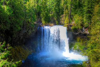Картинка природа водопады водопад река лес