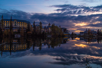 Картинка города -+пейзажи сумерки река