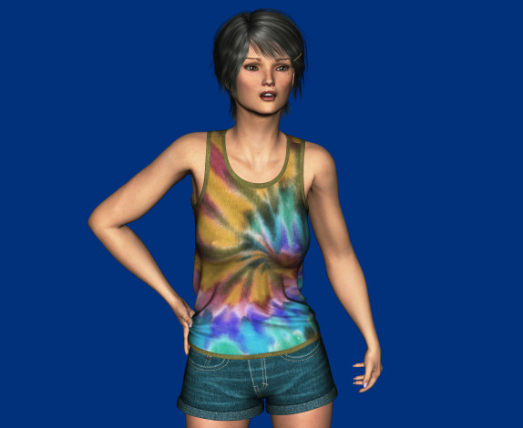 Обои картинки фото 3д графика, люди , people, взгляд, девушка, фон