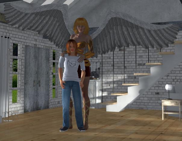 Обои картинки фото 3д графика, ангел , angel, фон, взгляд, девушки, ангел