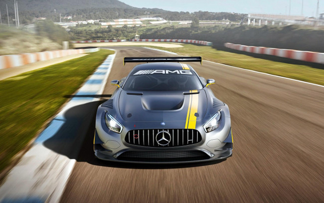 Обои картинки фото автомобили, mercedes-benz, скорость, amg, gt3, мерседес, серый, дорога, трасса