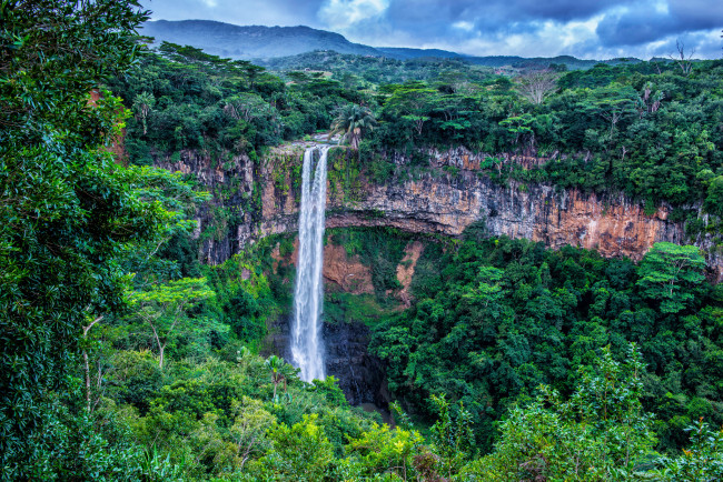 Обои картинки фото природа, водопады, водопад, река, лес