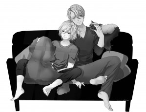 Картинка аниме yuri+on+ice парни