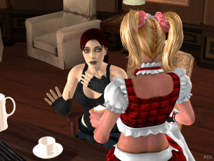 Картинка 3д+графика люди+ people девушка взгляд фон