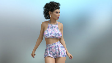 Картинка 3д+графика люди+ people девушка взгляд фон