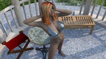 Картинка 3д+графика люди+ people девушка взгляд фон