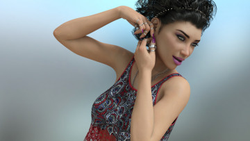 Картинка 3д+графика люди+ people девушка взгляд фон