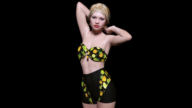 Обои картинки фото 3д графика, люди , people, девушка, взгляд, фон