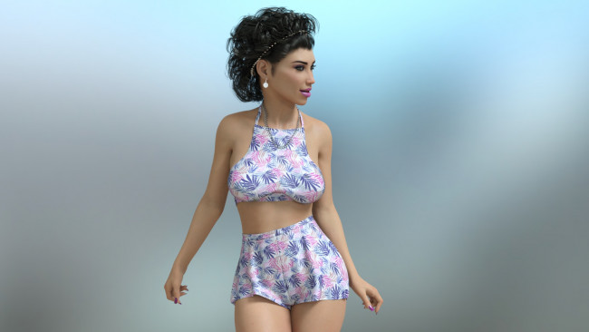 Обои картинки фото 3д графика, люди , people, девушка, взгляд, фон