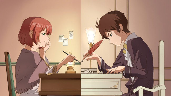 Обои картинки фото аниме, akagami no shirayukihime, двое