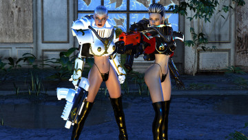 Картинка 3д+графика фантазия+ fantasy девушки фон взгляд униформа оружие