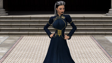 Картинка 3д+графика люди+ people девушка фон платье