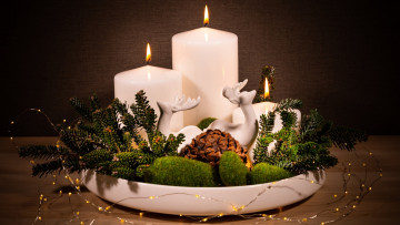 Картинка праздничные новогодние+свечи композиция