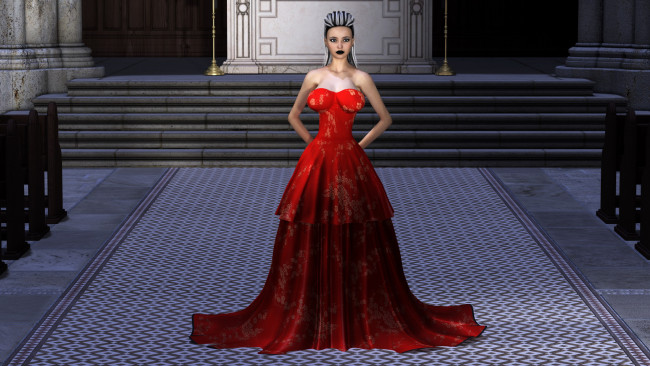 Обои картинки фото 3д графика, люди , people, девушка, фон, взгляд, платье