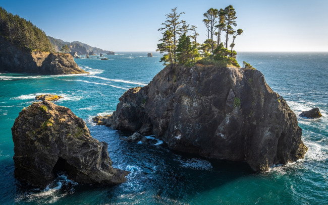 Обои картинки фото samuel boardman state scenic corridor, oregon, usa, природа, побережье, samuel, boardman, state, scenic, corridor
