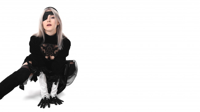 Обои картинки фото девушки, юлия романова , eva elfie, automata, nier, юлия, романова, eva, elfie