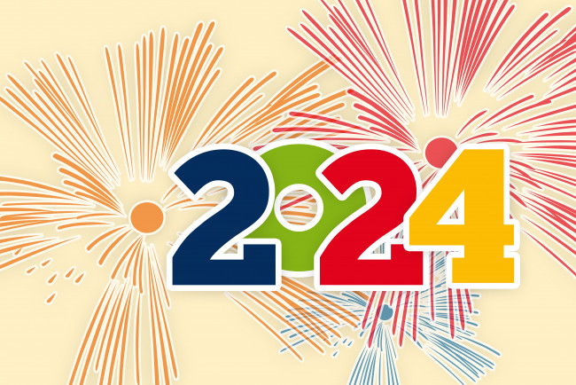 Обои картинки фото праздничные, векторная графика , новый год, цифры, год, салют