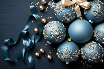 Картинка праздничные украшения шарики лента бусины