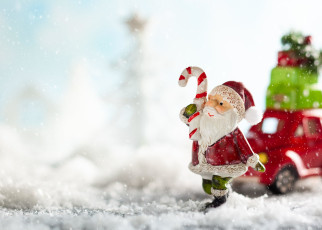 обоя праздничные, фигурки, новогодняя