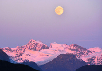 обоя природа, горы, снег, луна