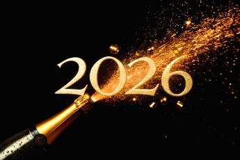 Картинка праздничные -+разное+ новый+год год цифры искры бутылка шампанское