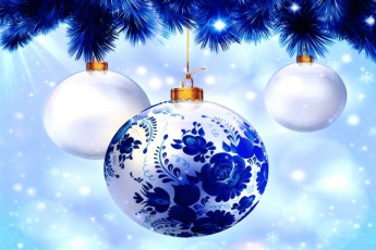 обоя праздничные, шары, новогодняя