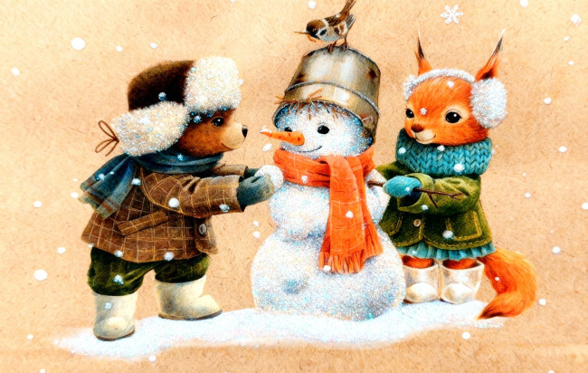 Обои картинки фото праздничные, снеговики, новогодняя