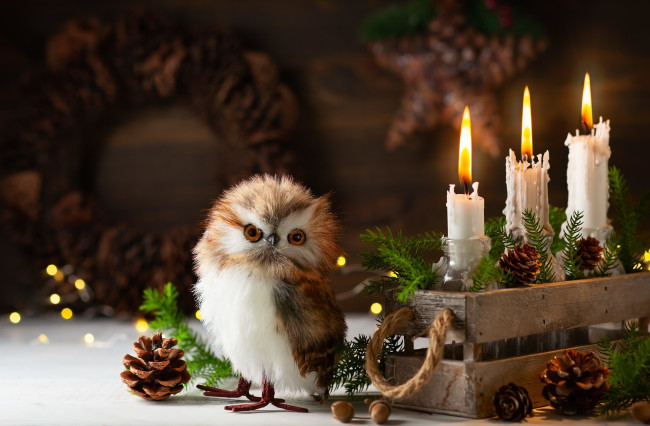 Обои картинки фото праздничные, новогодние свечи, новогодняя