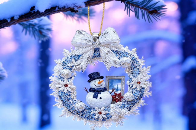 Обои картинки фото праздничные, снеговики, новогодняя