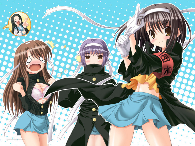 Обои картинки фото аниме, the, melancholy, of, haruhi, suzumiya