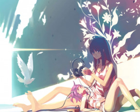 Картинка аниме headphones instrumental