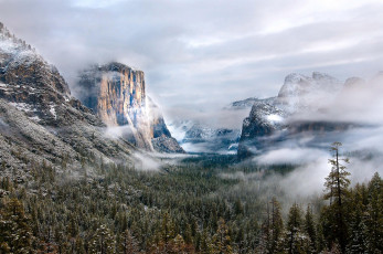 Картинка природа горы лес зима