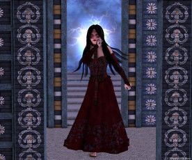 Картинка 3д графика people люди девушка колоны