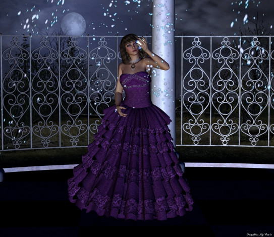 Обои картинки фото 3д, графика, people, люди, девушка, забор