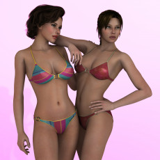 Картинка 3д+графика people+ люди девушки взгляд купальник