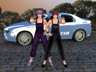 Картинка 3д+графика anime+ аниме девушки автомобиль