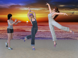 Картинка 3д+графика people+ люди девушки море пляж