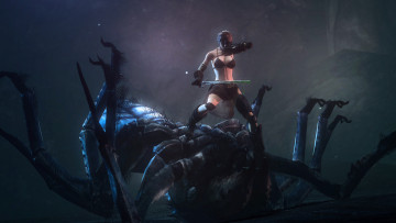 Картинка 3д+графика fantasy+ фантазия оружие девушка победа рендеринг