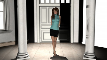 Картинка 3д+графика people+ люди взгляд девушка