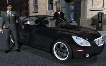 Картинка 3д+графика people+ люди мужчины улица автомобиль