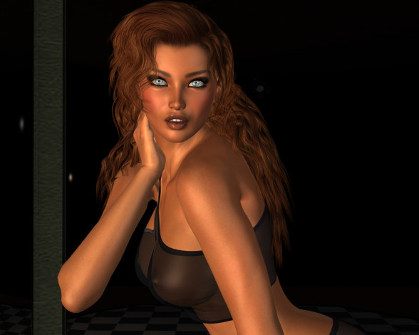 Обои картинки фото 3д графика, people , люди, взгляд, девушка