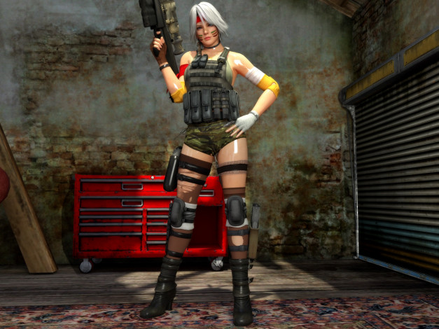 Обои картинки фото 3д графика, anime , аниме, оружие, девушка