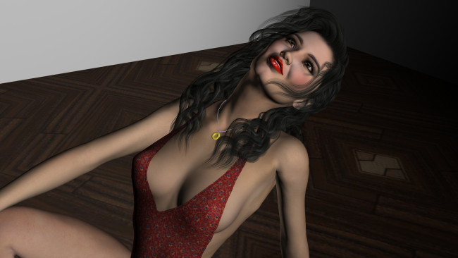 Обои картинки фото 3д графика, people , люди, девушка, взгляд