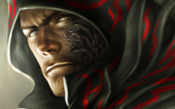 Картинка фэнтези люди когти уродство капюшон монстр мужчина soul sacrafice арт